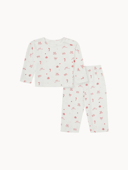 Kids Pointelle Christmas Print Pyjamas