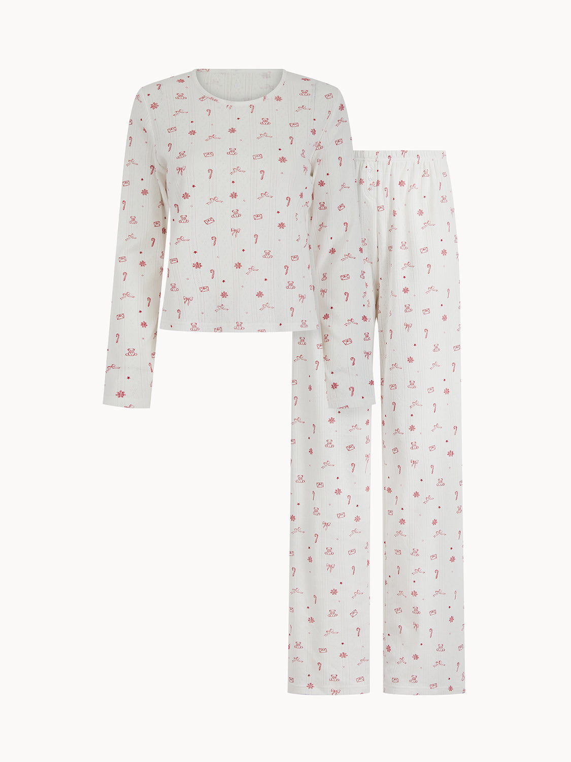 Pointelle Christmas Print Pyjama Set