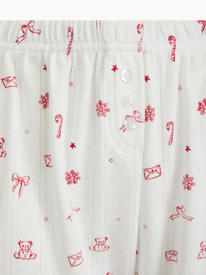 Pointelle Christmas Print Pyjama Set