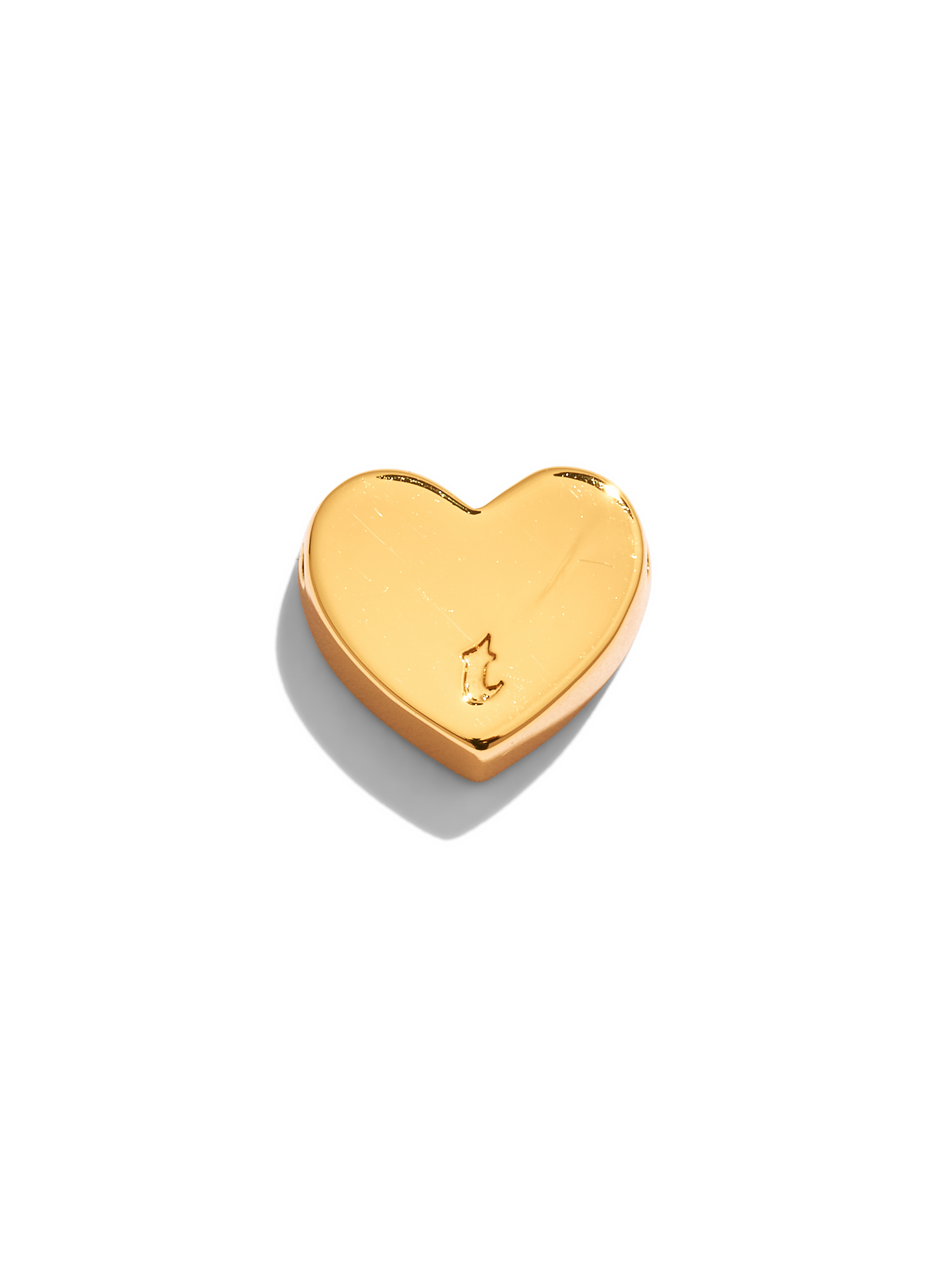 Paved Heart Initial Pendant - Gold